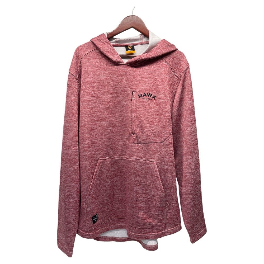 Hawx Work Gear Men's Medium Red Kangaroo‎ Pocket Chest Zip Up Pocket Hoodie